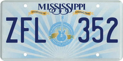 MS license plate ZFL352