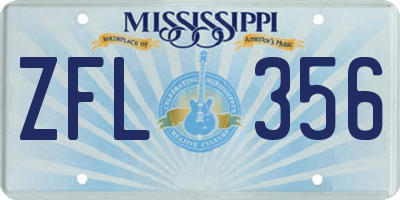 MS license plate ZFL356