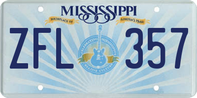 MS license plate ZFL357
