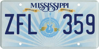 MS license plate ZFL359