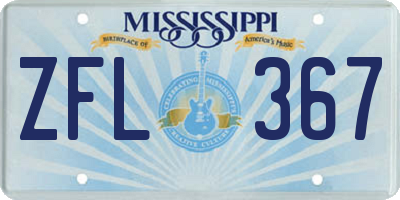 MS license plate ZFL367