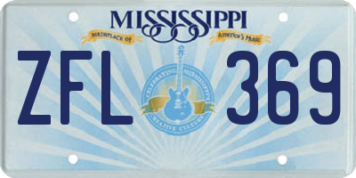 MS license plate ZFL369