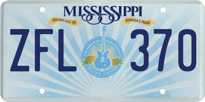 MS license plate ZFL370