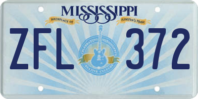 MS license plate ZFL372