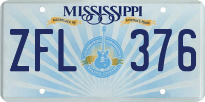 MS license plate ZFL376