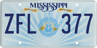 MS license plate ZFL377