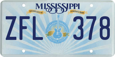 MS license plate ZFL378