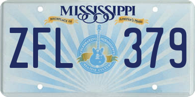 MS license plate ZFL379