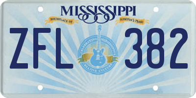 MS license plate ZFL382