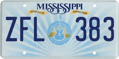 MS license plate ZFL383