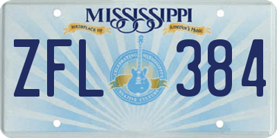 MS license plate ZFL384