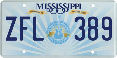 MS license plate ZFL389