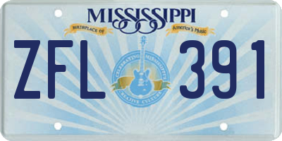 MS license plate ZFL391