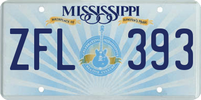 MS license plate ZFL393