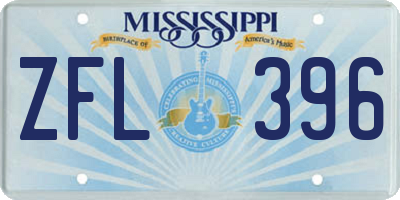 MS license plate ZFL396