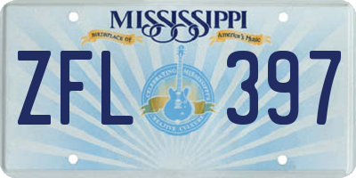 MS license plate ZFL397