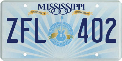 MS license plate ZFL402