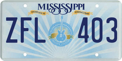MS license plate ZFL403
