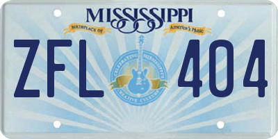 MS license plate ZFL404