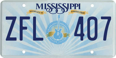 MS license plate ZFL407