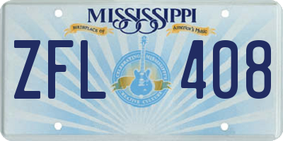 MS license plate ZFL408