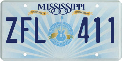 MS license plate ZFL411