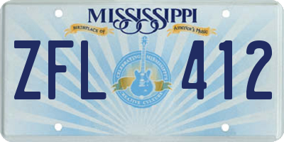 MS license plate ZFL412