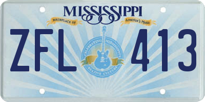 MS license plate ZFL413