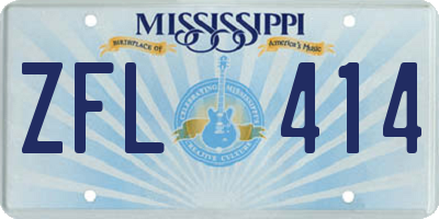 MS license plate ZFL414