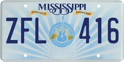 MS license plate ZFL416