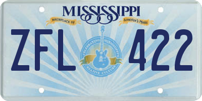 MS license plate ZFL422