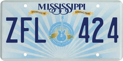 MS license plate ZFL424