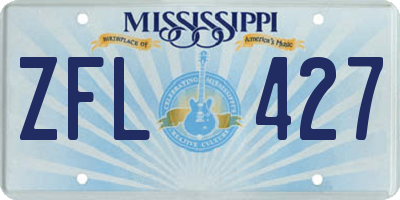 MS license plate ZFL427