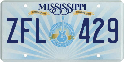 MS license plate ZFL429
