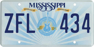 MS license plate ZFL434