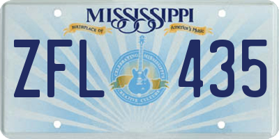 MS license plate ZFL435