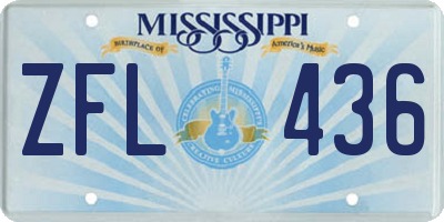 MS license plate ZFL436