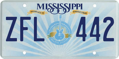 MS license plate ZFL442