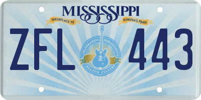 MS license plate ZFL443