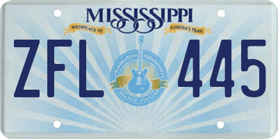 MS license plate ZFL445