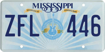 MS license plate ZFL446