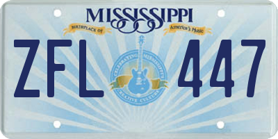 MS license plate ZFL447