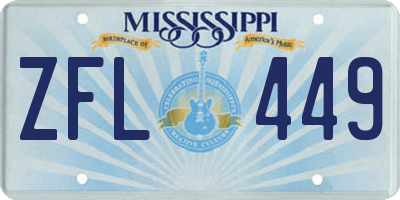 MS license plate ZFL449
