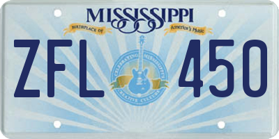 MS license plate ZFL450