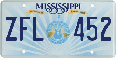 MS license plate ZFL452