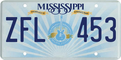 MS license plate ZFL453