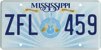 MS license plate ZFL459