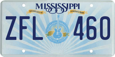 MS license plate ZFL460