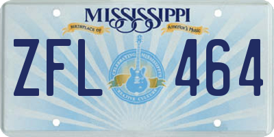 MS license plate ZFL464
