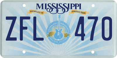 MS license plate ZFL470